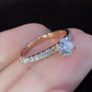 14K Rose Gold Engagement Ring with crystals