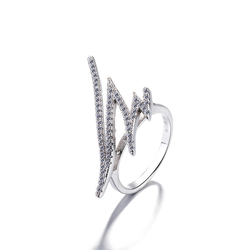 14K Gold Plating Zig Zag Crystal Ring