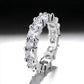 14K White Gold Brilliant & Princess Cut Eternity Ring with Simulated Diamonds