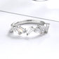Sterling Silver Slanted Baguette Ring with crystals