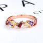 Sterling Silver Slanted Baguette Ring with crystals