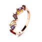 Sterling Silver Slanted Baguette Ring with crystals