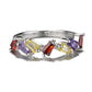 Sterling Silver Slanted Baguette Ring with crystals