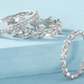 14K White Gold Three-Piece Marquise Cut Leaf Ring Set with Simulated Diamonds