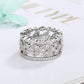 14K White Gold Three-Piece Marquise Cut Leaf Ring Set with Simulated Diamonds