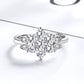 Silver-Tone Flower Ring with crystals