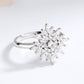 Sterling Silver Sunburst Marquise Ring With Simulated Diamonds