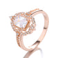 18K Rose Gold Simulated Diamond Vintage Diamond Engagement Ring