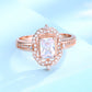 18K Rose Gold Simulated Diamond Vintage Diamond Engagement Ring
