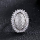 14K Gold-Plated And Sterling Silver Oval Starburst Ring with Crystals