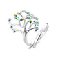 14K White Gold Peridot Leaf Ring