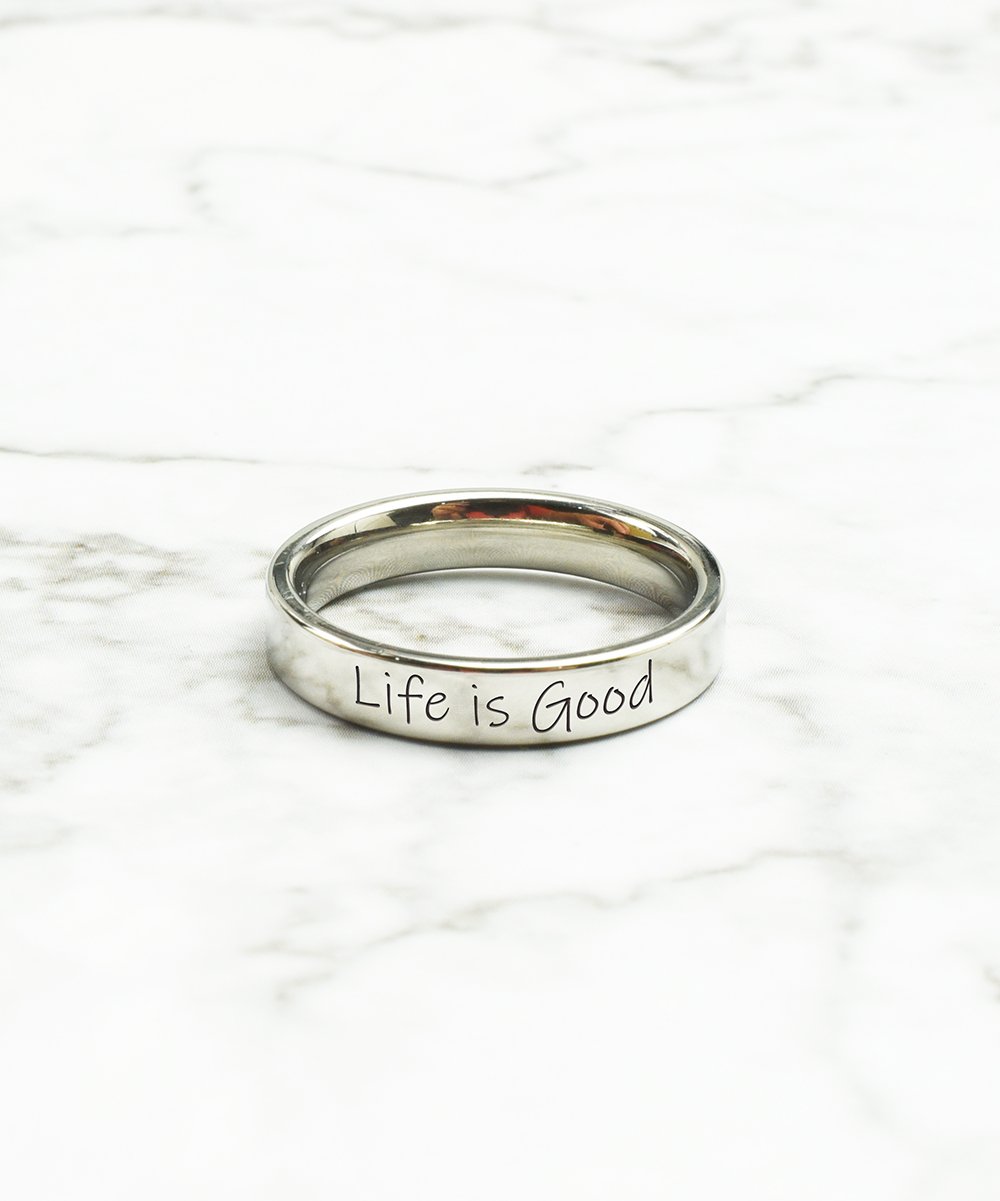 Amy and Annette Sterling Silver Life is Good Band