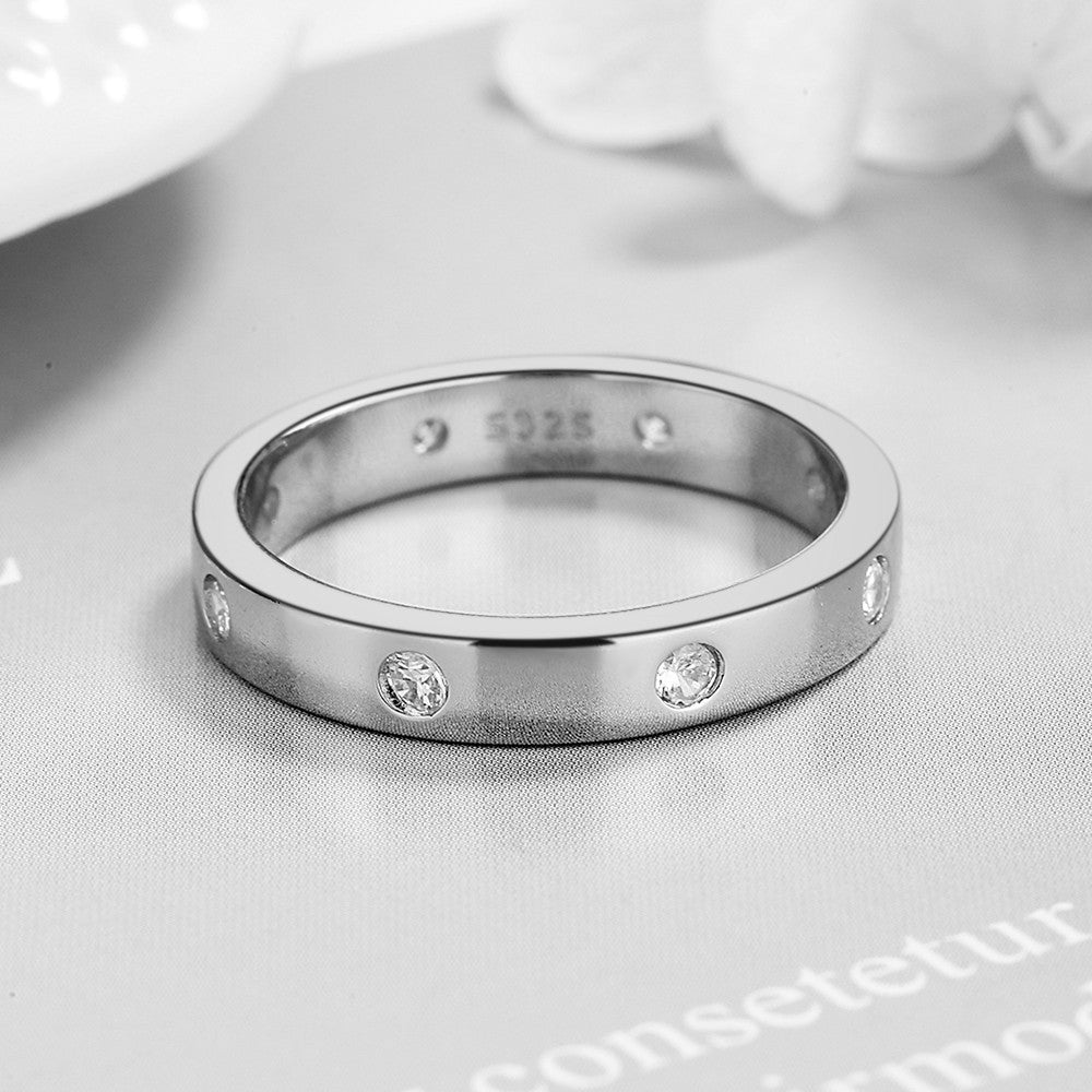 14K Gold thick Band Ring with crystals