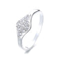 Sterling Silver Geometric Ring with crystals