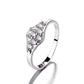 Sterling Silver Geometric Ring with crystals