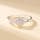 Sterling Silver Geometric Ring with crystals