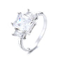 Sterling Silver Emerald Cut Engagement Ring with crystals