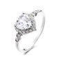 Sterling Silver Engagement Heart Ring With Preciosa Crystals