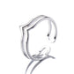 Amy and Annette 14K White Gold Minimalist 2 Row Bypass Ring