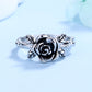Sterling Silver Oxidized Artisan Rose Ring