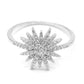 Sterling Silver Shooting Star Ring With Simulated Diamonds