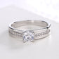 Sterling Silver Round-Cut Ring with Simulated Diamonds
