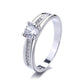Sterling Silver Round-Cut Ring with Simulated Diamonds