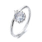 Sterling Silver Hammered Drop Crystal Ring