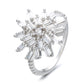 Sterling Silver Starburst Ring with Simulated Diamonds