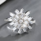 Sterling Silver Starburst Ring with Simulated Diamonds