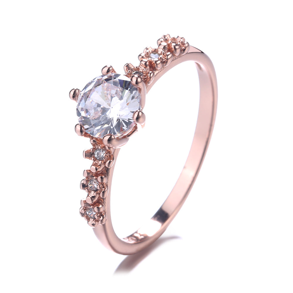 Sterling Silver Engagement Ring with crystals