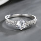 Sterling Silver Engagement Ring with crystals