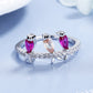 18K Rose Gold and Sterling Silver Birds Perched With crystals