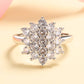 Sterling Silver Flower Ring with Simulated Diamonds
