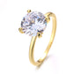 14K Gold and Sterling Silver Round Prong-Set Ring with 4.00 CTTW Brilliant Cut Simulated Diamond