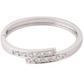 Amy and Annette Sterling Silver Bypass Ring with Simulated Diamonds