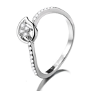 Sterling Silver Leaf Ring with crystals