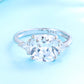 Sterling Silver Triple-Stone Ring With Crystals
