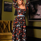 Swann 70s Maxi Dress in Insect Print Crepe | Laura Byrnes & Hope Johnstun