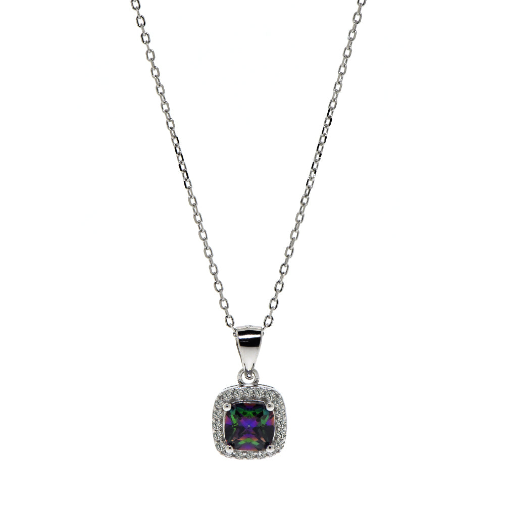 Sterling Silver Mystical Topaz Earring and Necklace Set