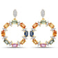 4.12 Carat Genuine Multi Sapphire .925 Sterling Silver Earrings