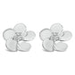 10K White Gold 1/3 Cttw Lab Grown Diamond Flower Petal Stud Earrings