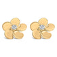 10K White Gold 1/3 Cttw Lab Grown Diamond Flower Petal Stud Earrings