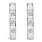 10K White Gold 1/10 Cttw Three Stone Lab Grown Diamond Oval Huggies Hoop Earrings