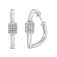 10K White Gold 3/8 Cttw Lab Grown Diamond Heart Shaped Huggie Hoop Earrings