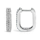 10K White Gold 1/4 Cttw Lab Grown Diamond Double Row Huggie Hoop Earrings