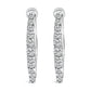 10K White Gold 1/4 Cttw Lab Grown Diamond Heart Shaped Huggy Hoop Earrings