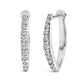 10K White Gold 1/4 Cttw Lab Grown Diamond Heart Shaped Huggy Hoop Earrings