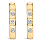 10K White Gold 1/10 Cttw Three Stone Lab Grown Diamond Oval Huggies Hoop Earrings