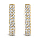 10K White Gold 1/4 Cttw Lab Grown Diamond Double Row Huggie Hoop Earrings